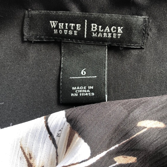 WHBM • Black Floral Sleeveless Ruffle Dress • Sz 6 - Picture 11 of 12